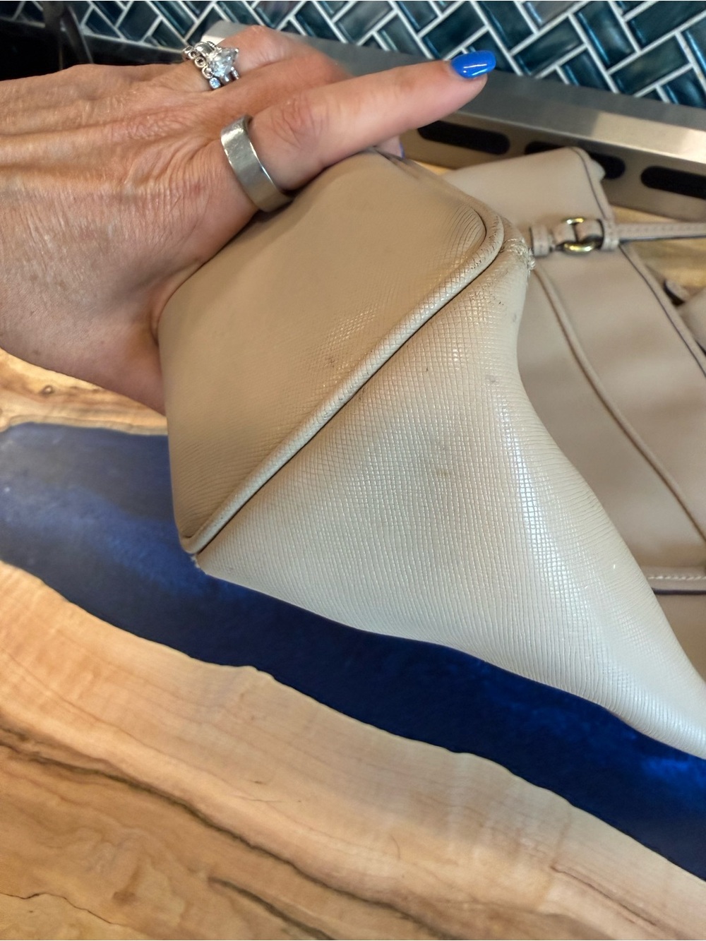 Coach Pebble Leather Tote in Taupe - Picture 10 of 13